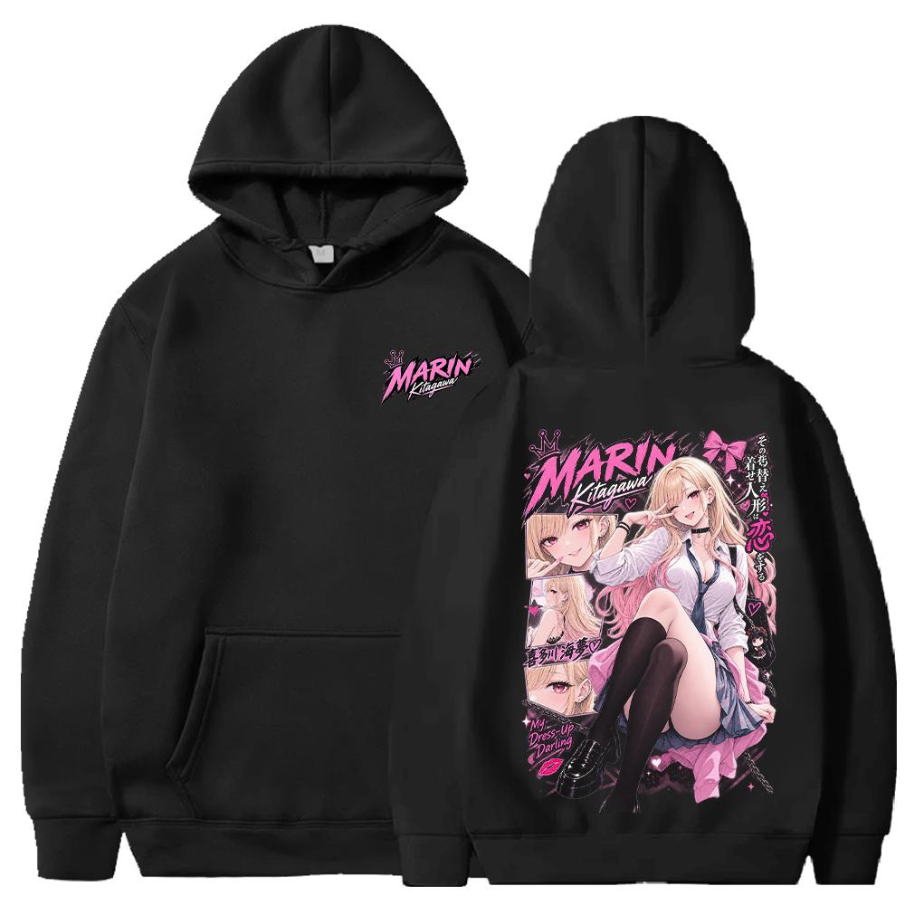 Модные Аниме Марин My‑Dress‑Up Darling Худи Харадзюку Уличная Одежда С Длинным Рукавом Повседневный Флисовый Худи Свитшот Мужская Женская Одежда