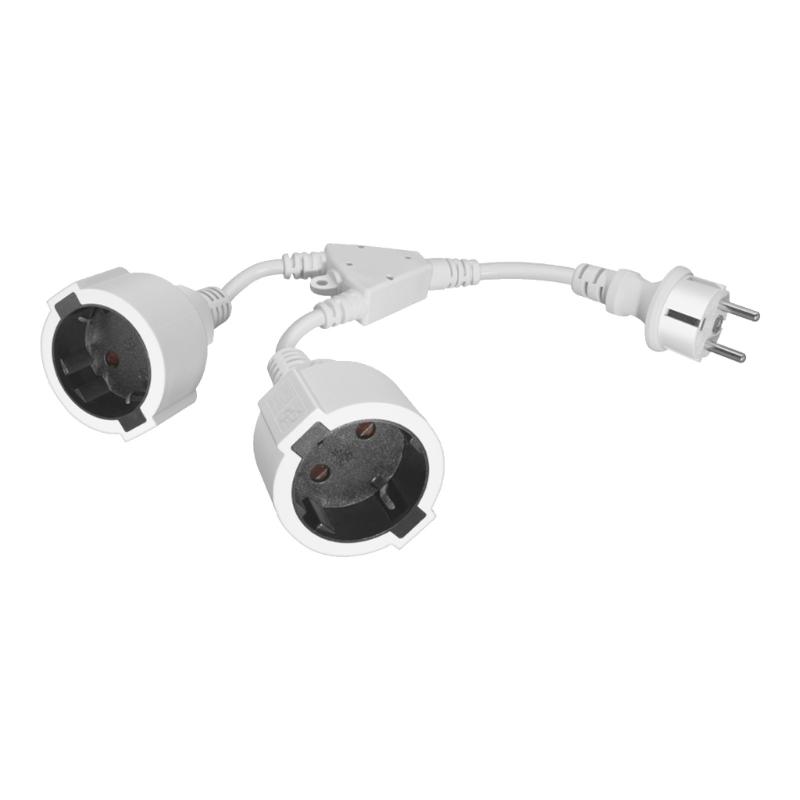 Кабель-разветвитель питания 16А европейского стандарта 4,8 мм, штекер-гнездо, 30 см, с изоляционным шнуром из ПВХ, высокой прочности