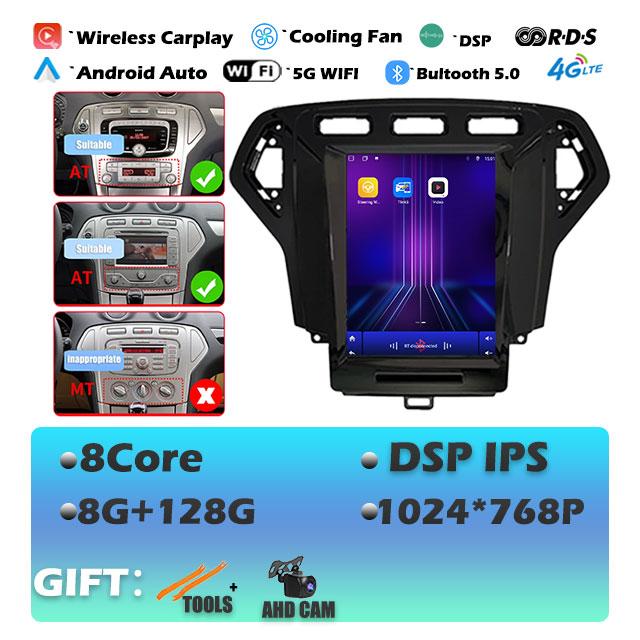 IPS Android 14 для Ford Mondeo 4 2006-2010 Carplay автомобильный радиоприемник мультимедиа видеоплеер навигация GPS стерео