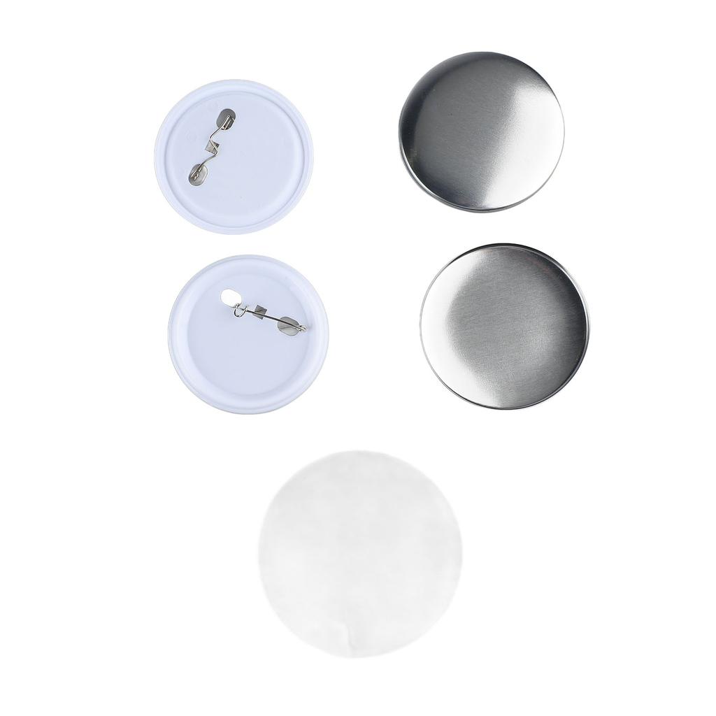 100 Наборов Заготовки для значков 2,3 дюйма в диаметре Жесть Пластиковая основа Материалы для изготовления значков для рукоделия