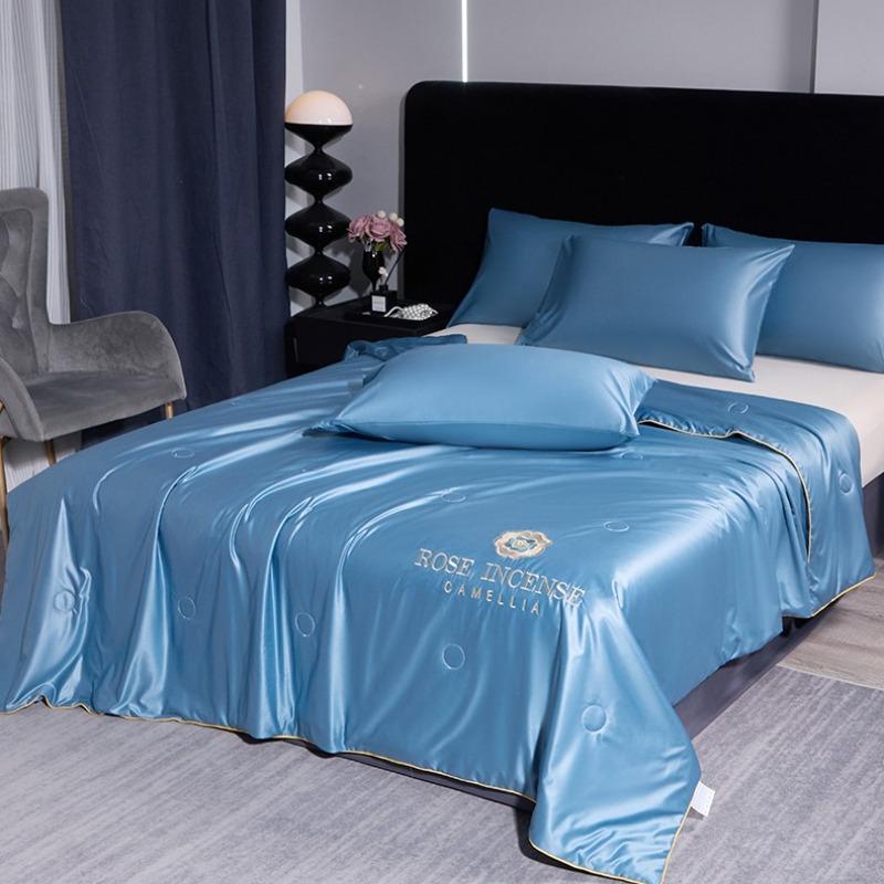 1Pc Spring and Summer New Quilt Thin Quilt Cool Washed Ice Silk Embroidered Summer Quilt Summer Cool Quilt Air-Conditioned Quilt