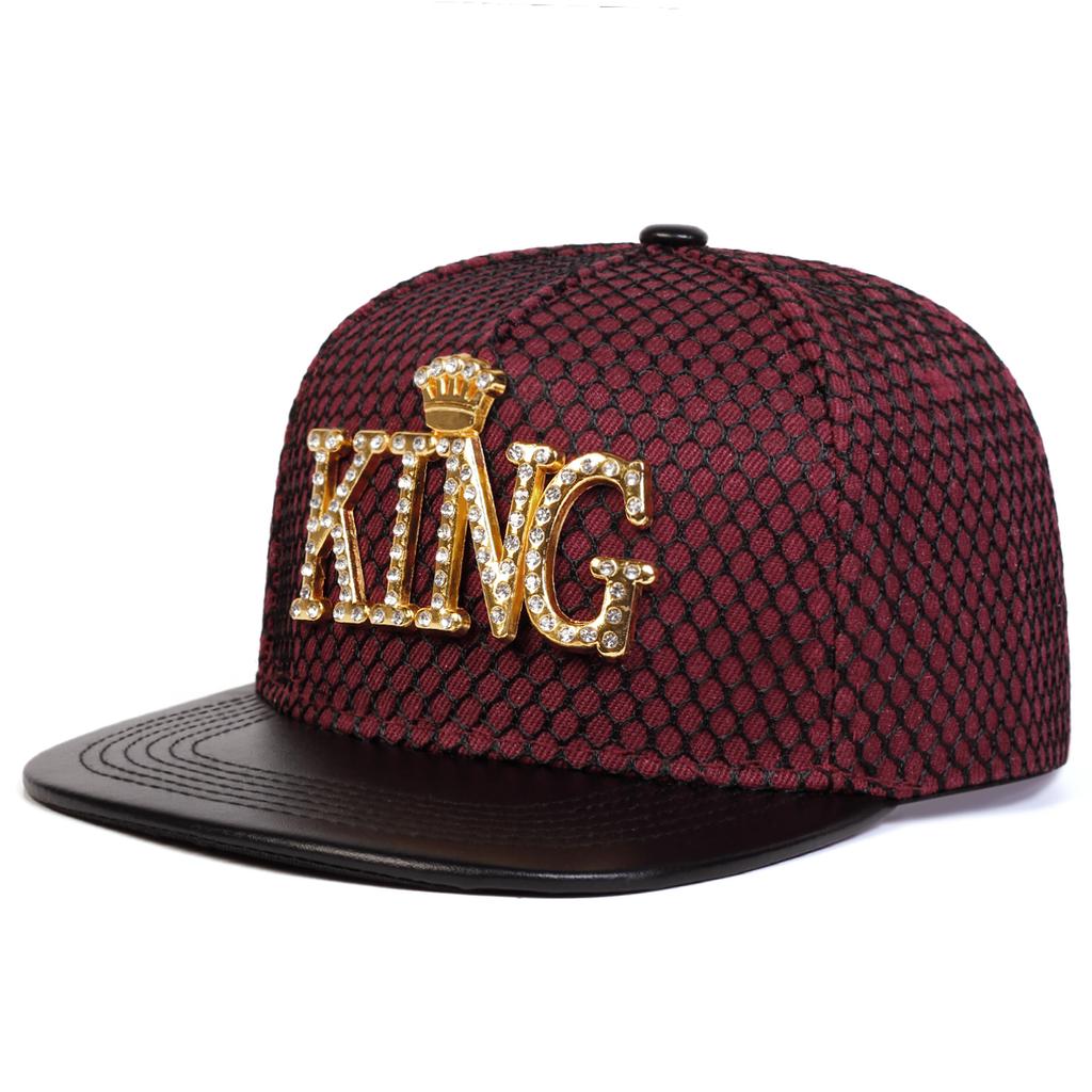 Unisex Letter Crown Metal Label Decoration Hip Hop Caps Flat Top Baseball Cap Casual Snapback Hat Outdoor Sports Hats for Women