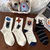 5 пар утолщенных носков средней длины с рисунком «кошачий хвост» вязаные носки средней длины с рисунком «кошачий хвост» носки в горошек Главная