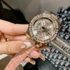 New Rhinestone Light Luxury Belt Watch Fashionable Temperament Rotating Dial Design Women’s Quartz Watch