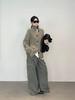 Southern Fish Merino Wool Stand Collar Cable Knit Cardigan
