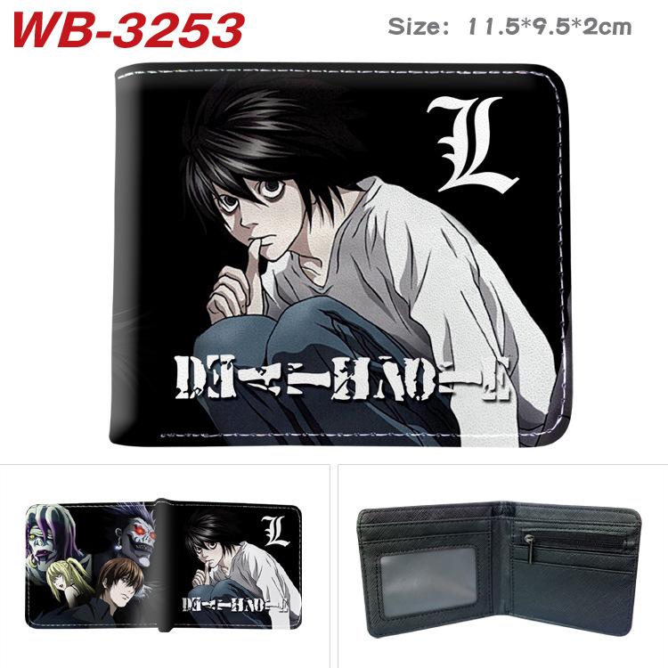Death Note Wallet Anime Full Color Print Short Bi-fold Card Holder Unisex Coin Purse 1pcs