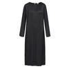 Long-sleeved Black Maxi Evening Dress with Slit Woman OBJECT