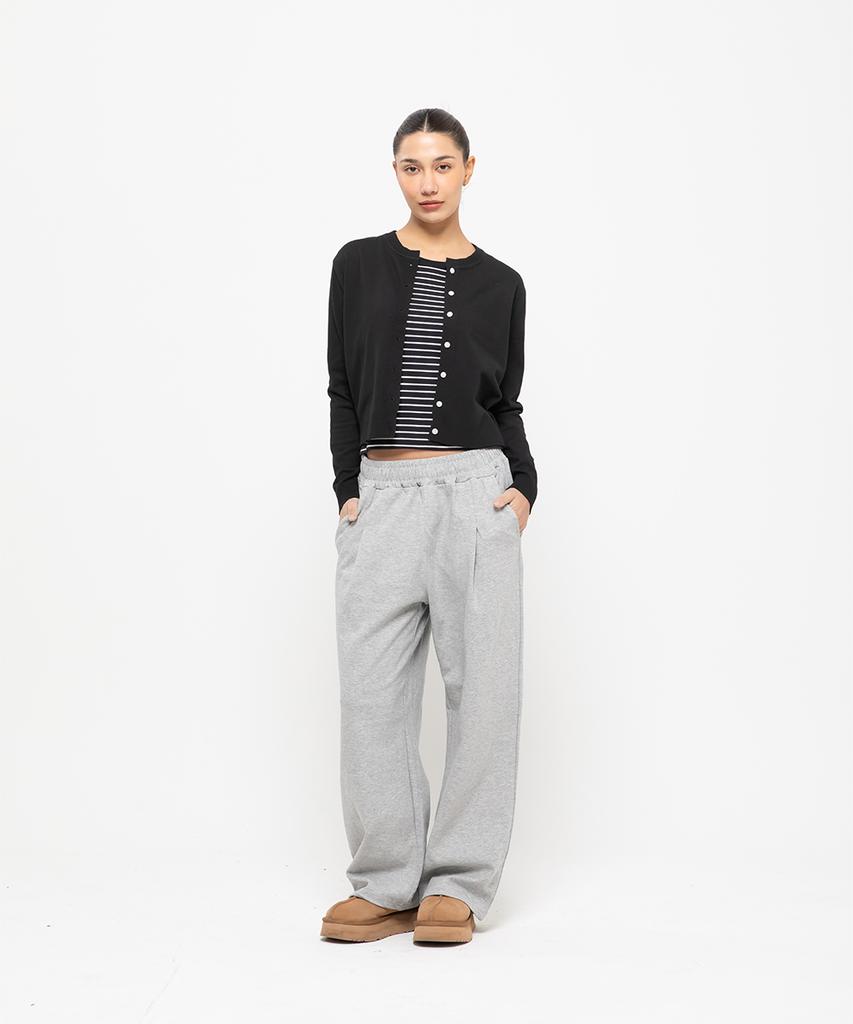 CHAMBROS Штаны-джоггеры широкие с логотипом-точкой и защипами [Серый]