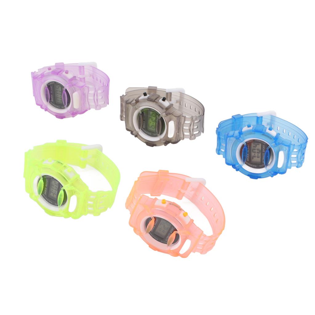 5pcs Kids Digital Sports Watch Calendar Display Shockproof Accurate Time Electronic Wrist Watches for Boys and Girls