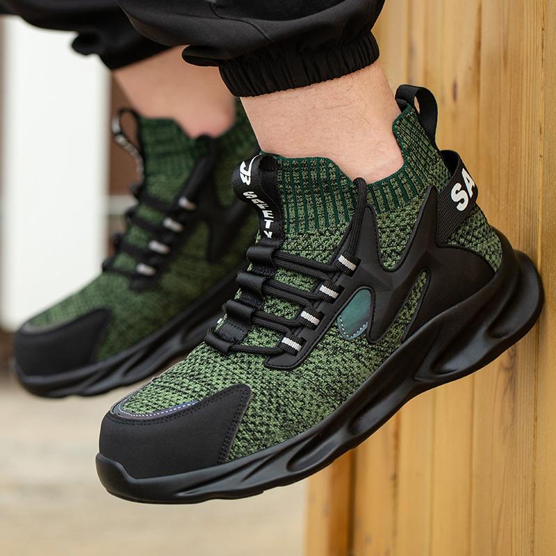 Мужская обувь по страхованию труда, противоударная, противопрокалывающая, дышащая, защитная обувь, мягкая амортизирующая, нескользящая обувь