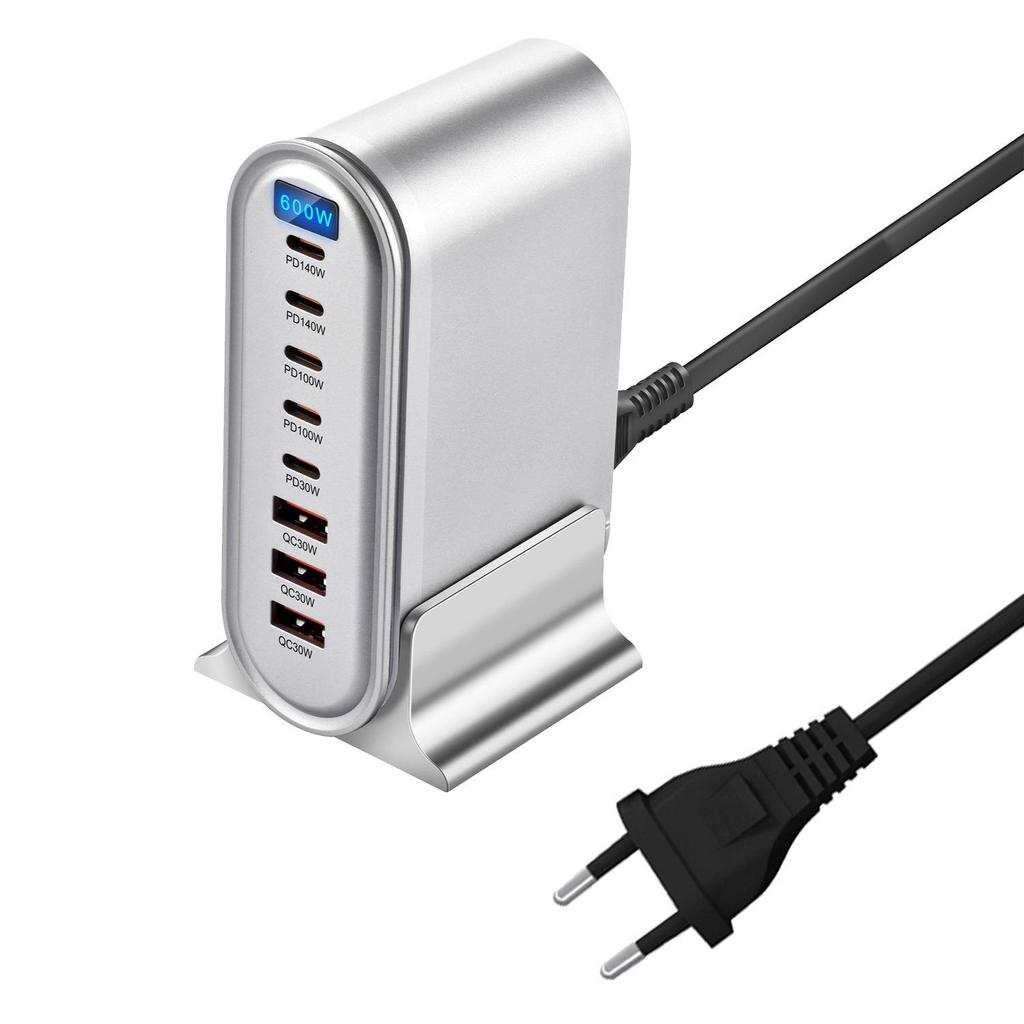 Многопортовый USB-зарядник на нитриде галлия PD140W: Настольное зарядное устройство 600 Вт с быстрой зарядкой 140 Вт для мобильных телефонов