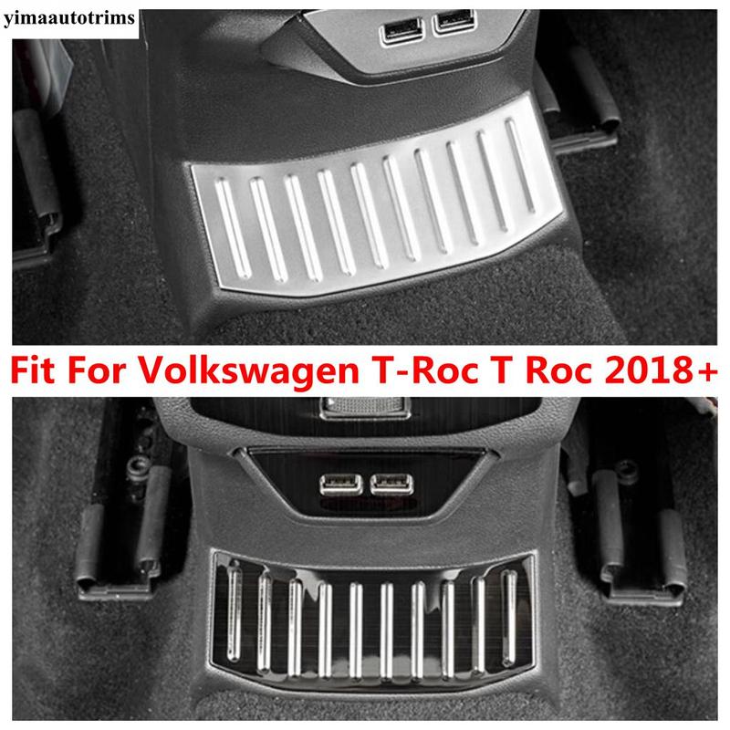 Rear Middle Guard Anti-kick Scuff Plate Panel Cover Trim Stainless Steel Accessories Fit For Volkswagen T-Roc T Roc 2018 - 2025