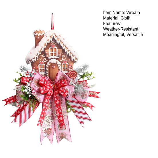 Рождественский венок Праздничное украшение двери Фермерский настенный декор Всепогодный