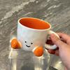 Мультяшная сидячая поза кофейная кружка милый стиль керамическая чашка для воды девушка домашний завтрак овсянка молочная кружка офисное украшение рабочего стола