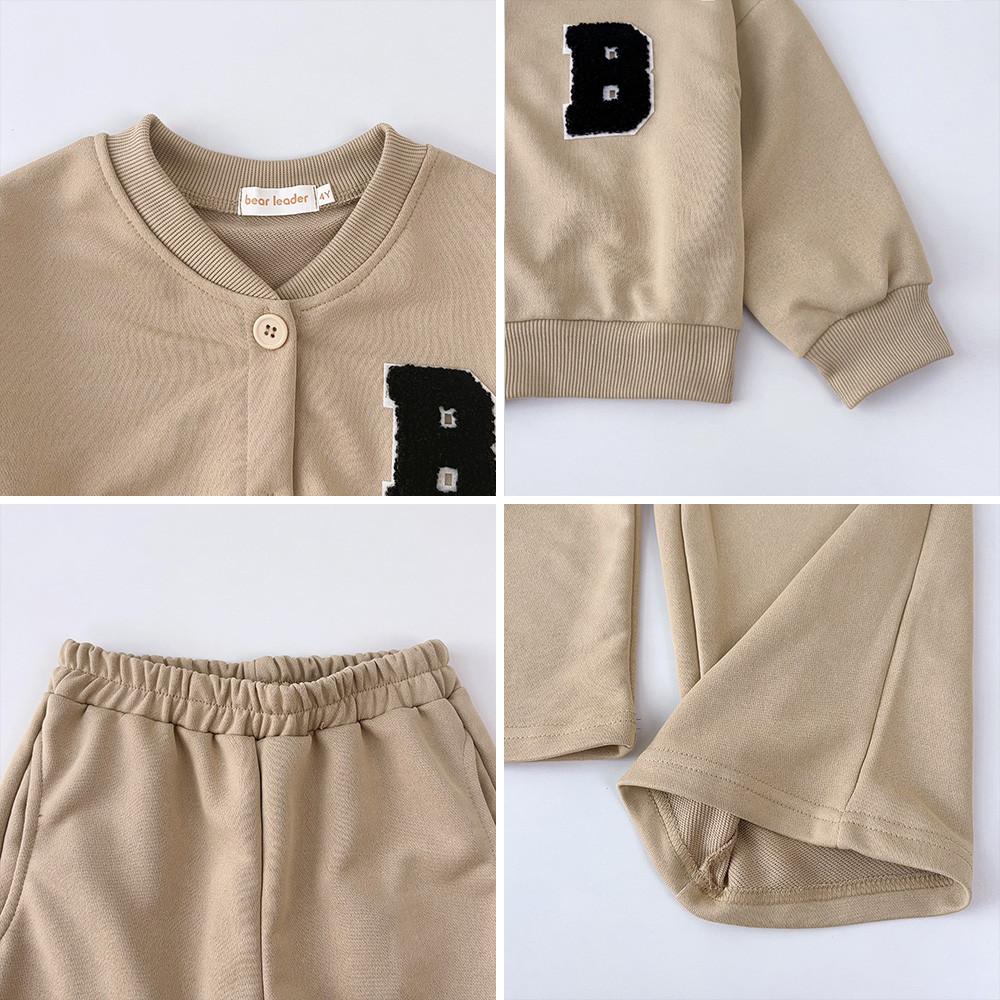 Костюм для девочки с длинными рукавами Bear Leader 3-7 лет однобортный пиджак с надписью + брюки комплект из двух предметов AM3044