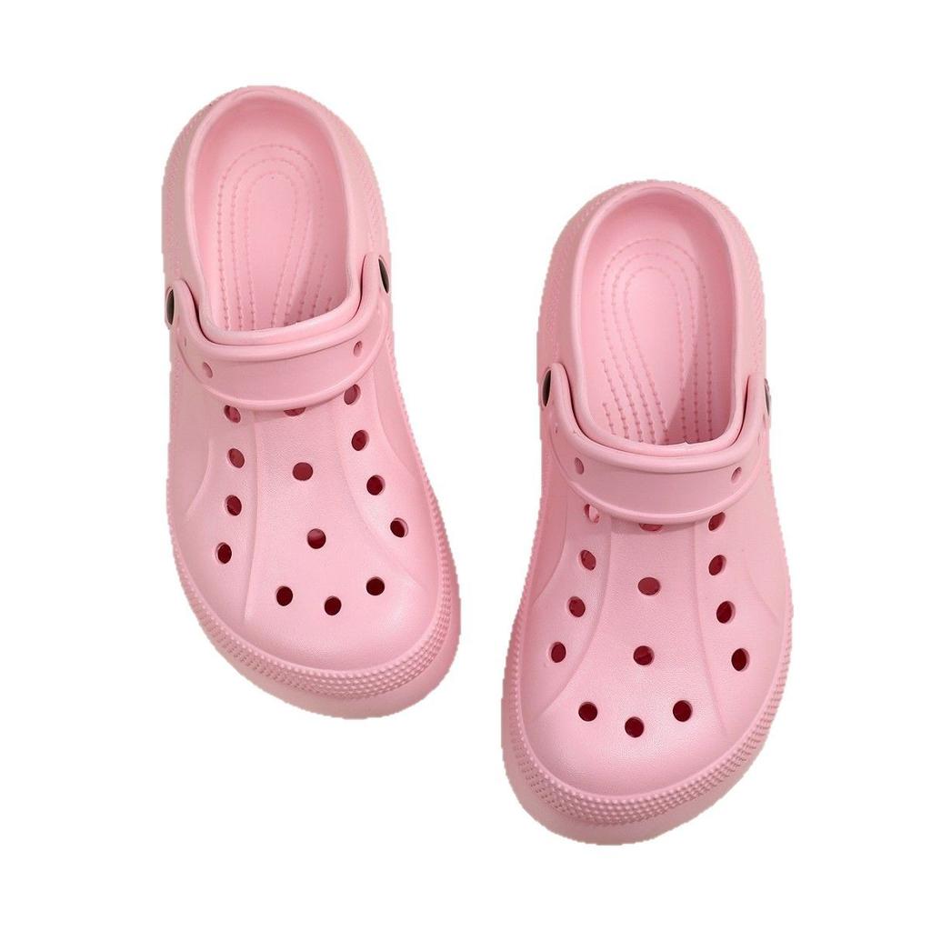 Новые простые и удобные домашние туфли на каждый день для пляжа и отдыха на природе для пары 2025 года, летние туфли средней высоты и на платформе с отверстиями, повседневные туфли с мягкой подошвой