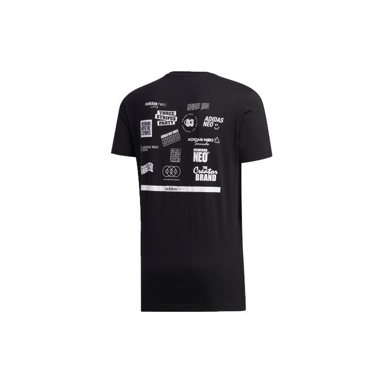 adidas Neo Faves Print Sports Short Sleeve Tee Men Tops Black FP7350