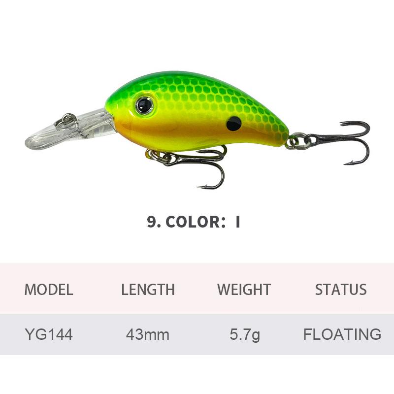 4.3cm 5.7g Fishing Lures Floating Micro Crankbait Wobbler Swing Mini Artificial Hard Bait Fishing Accessories Stream Decoy YG144