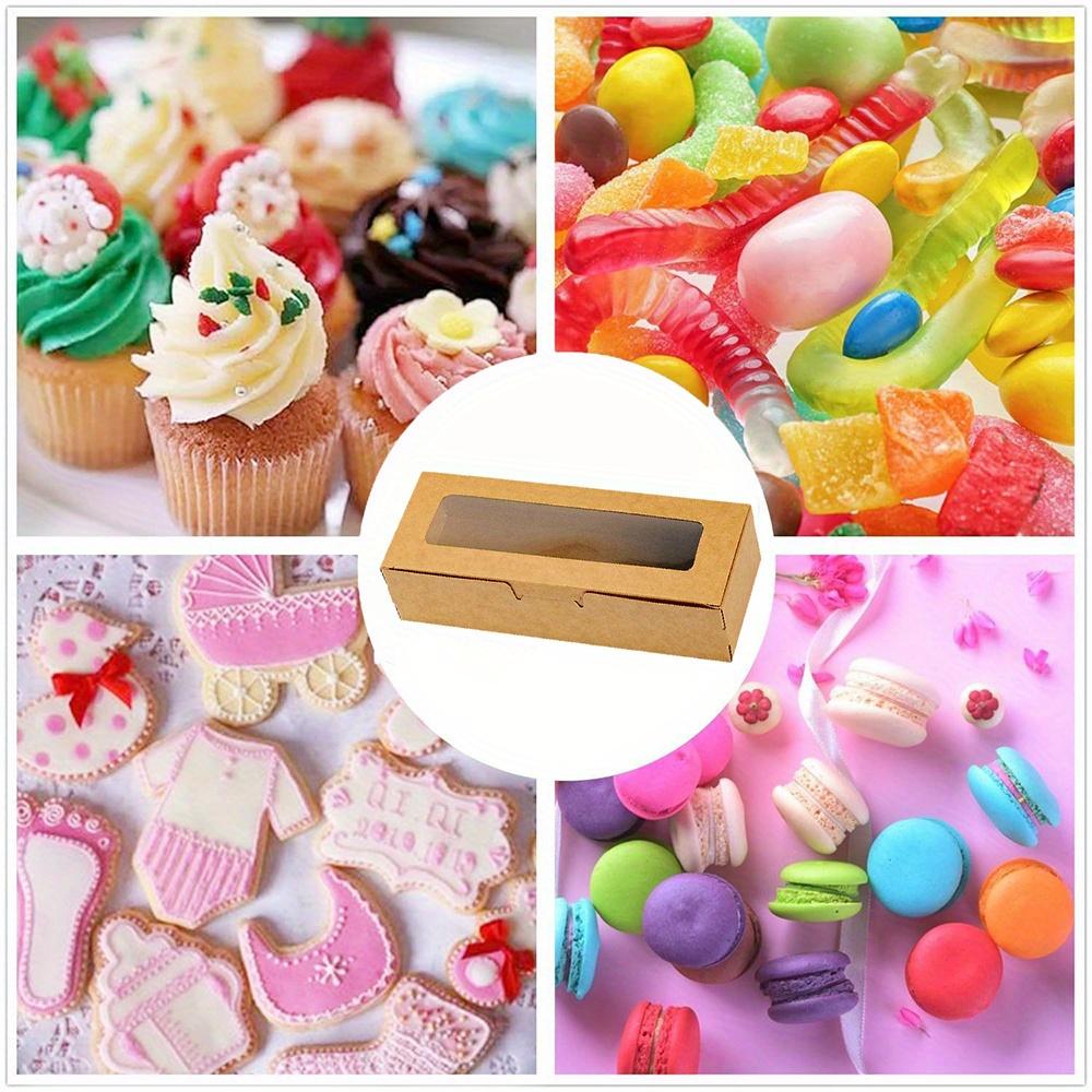 20 шт. Белая подарочная коробка с окошком, прямоугольные коробки для сладостей, подарочные коробки с откидной крышкой, бумажная подарочная упаковка, коробка для вечеринок по случаю годовщины