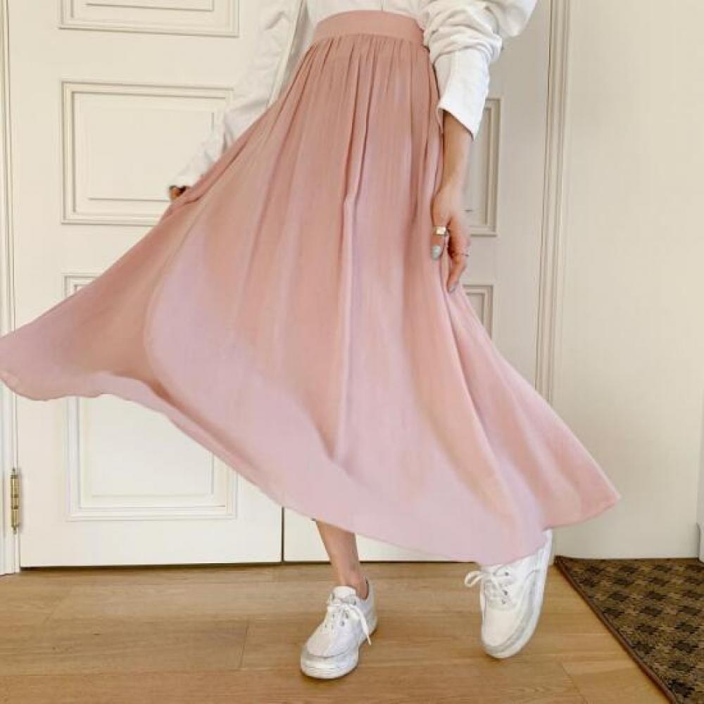 New Arrivals Open Run Women Flare Long Cotton Skirt