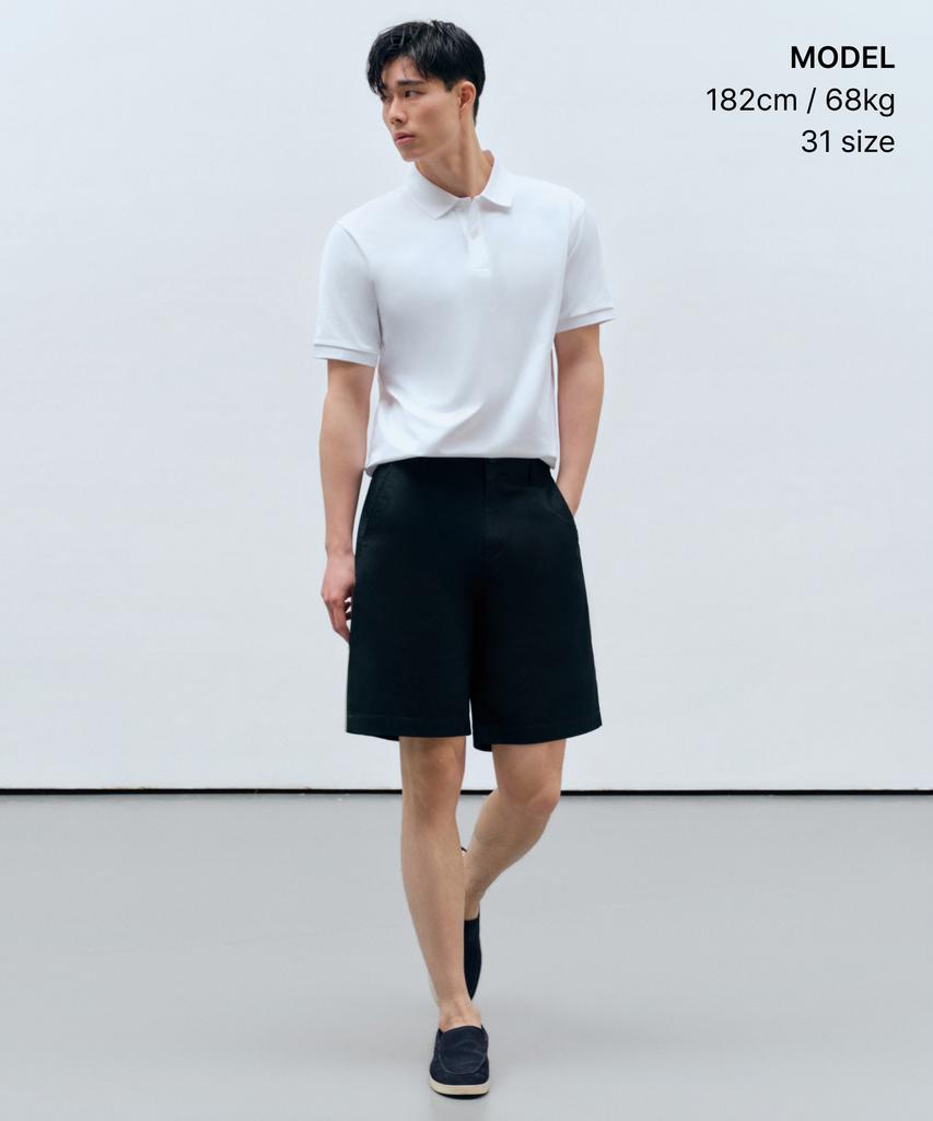 MUSINSA STANDARD [Cooltandard] Wide Chino Shorts [Navy]