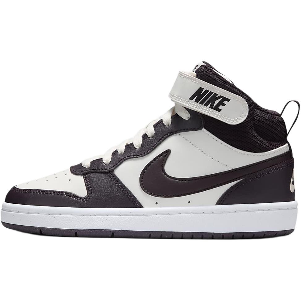 Nike Court Borough 2 Кожаные кроссовки средней высоты для скейтбординга Детские Белый Бордовый Унисекс CD7782-126
