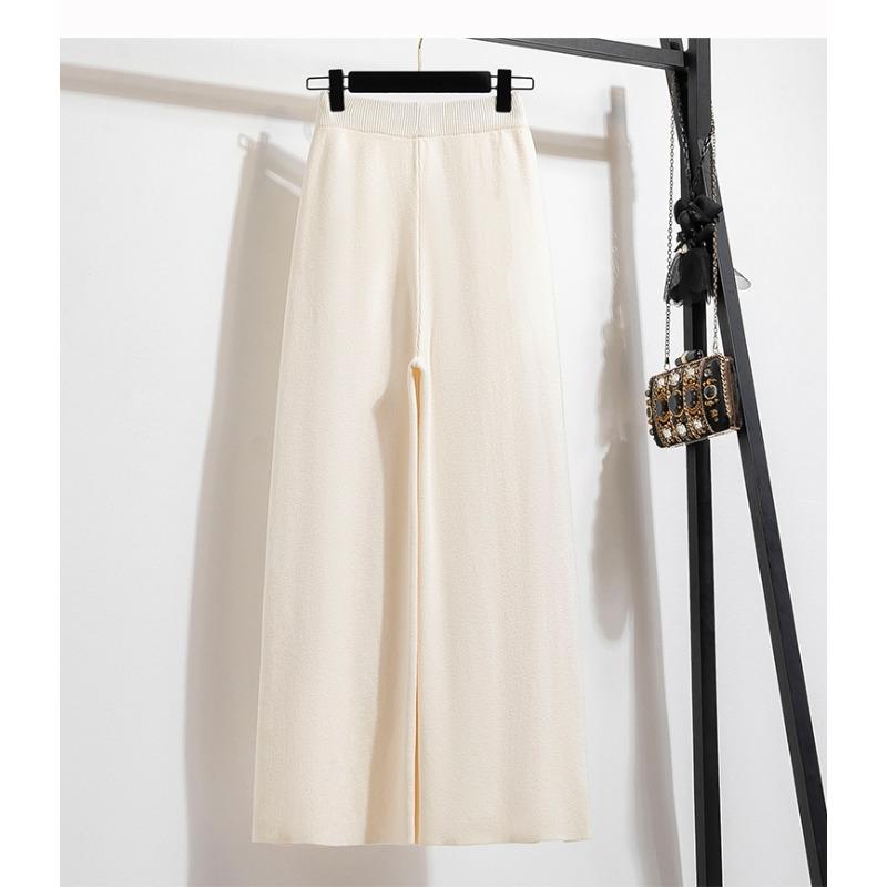 DIMANAF 2025 Осень Зима Женские Брюки Большого Размера Новая Мода Женские Длинные Брюки Оверсайз Свободные Брюки Вязаные