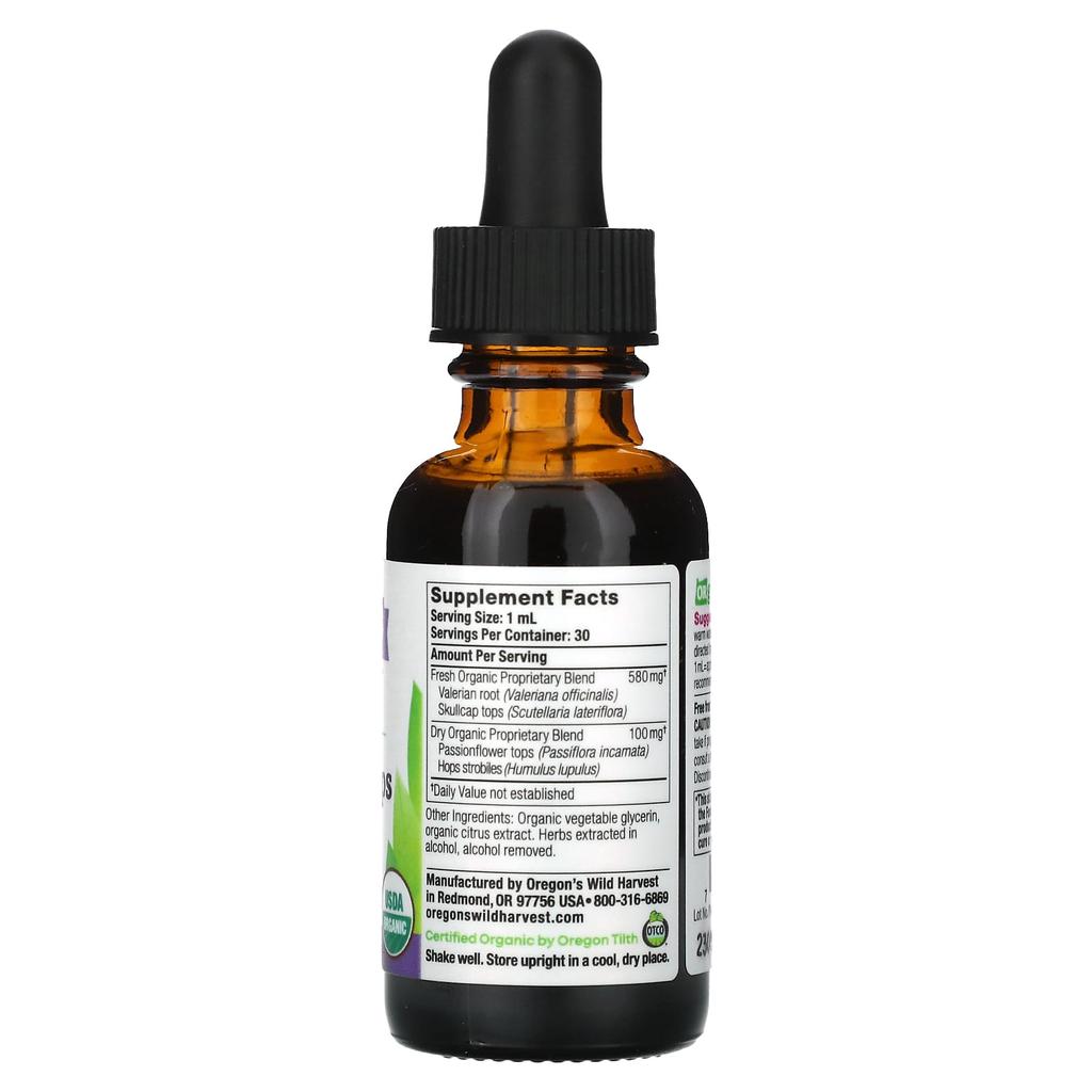 Oregon'S Wild Harvest, Organic Valerian Hops, 30Ml(1Fl Oz)