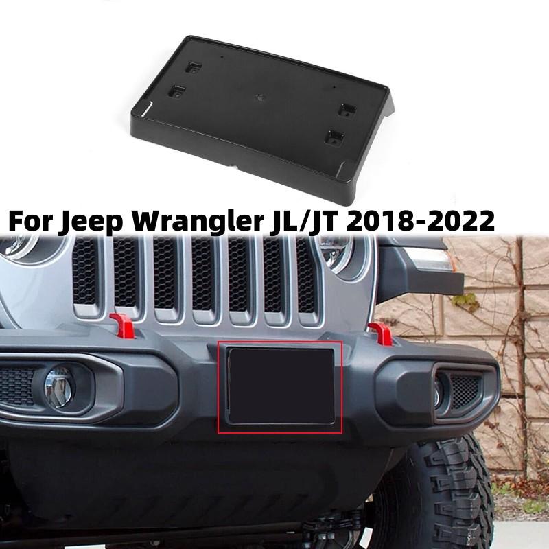 Car Front Bumper License Plate Mounting Bracket Rear License Plate Holder Fit for Jeep Wrangler JL/JT