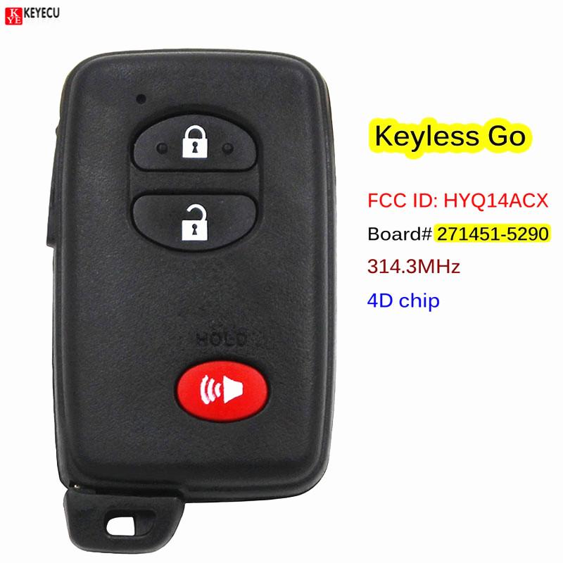 3 кнопки 314 МГц Keyless Go Умный брелок-ключ с функцией proximity для Toyota 4Runner Prius C V Venza 2010 2012-2016 271451-5290 HYQ14ACX