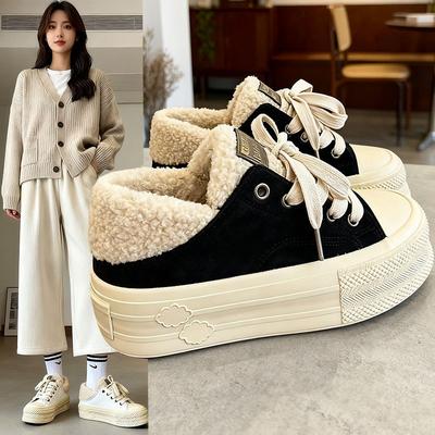 Осень и зима новая пушистая обувь флис теплая хлопковая обувь женская толстая подошва обувь женская повседневная обувь европейские товары