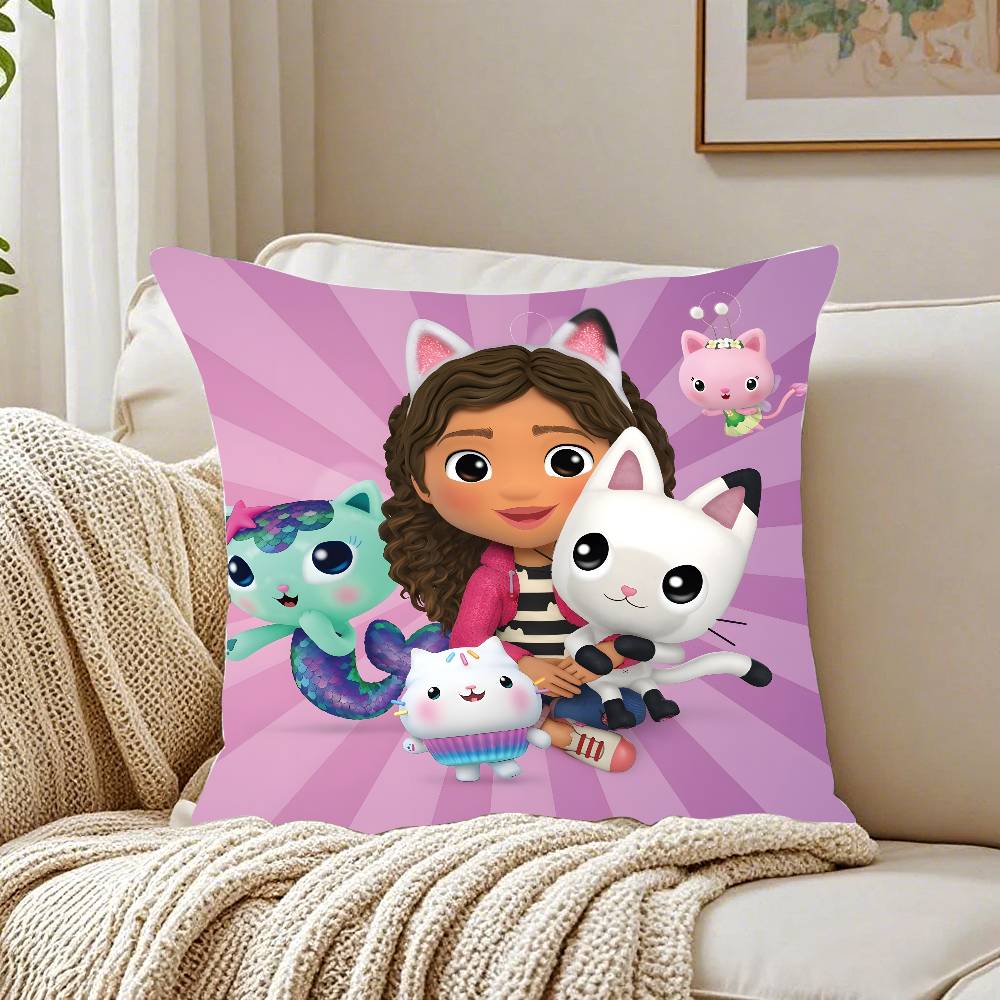 Kids Gabbys Dollhouse Gabby Cats Pillow Case Pattern Printed Pillowcase For Living Room Sofa Cushion Cover & Bedroom Decor