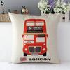 London Characters Flag Bus Linen Cushion Throw Pillow Cover Case Pillowcase