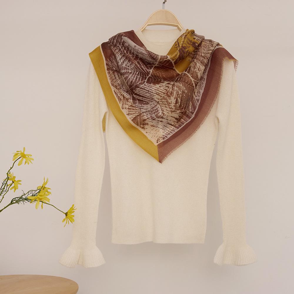 Water-Soluble Cashmere Scarf: Lightweight Square Shawl for Summer & Air-Conditioned Comfort