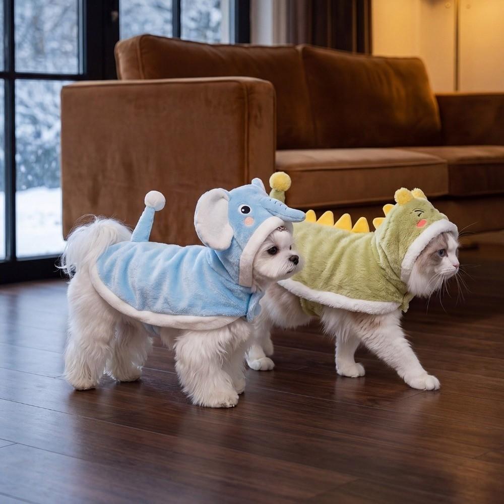 Super Absorbent Dog Dinosaur Transformation Outfit Dog Autumn Winter Cloak  Pet Bathing