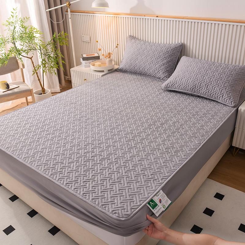 Современный стеганый наматрасник из 100% хлопка, мягкий утепленный дышащий наматрасник из необработанного хлопка, индивидуальный чехол на кровать, не включая наволочку