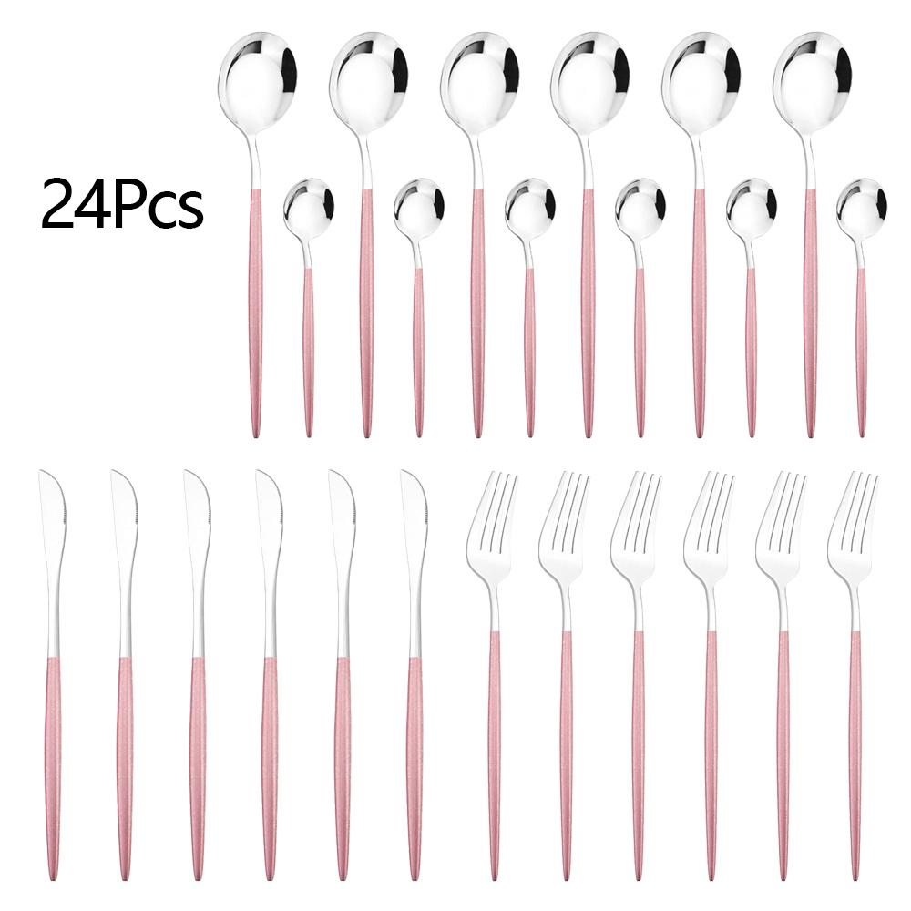 24 шт. серебряный набор столовых приборов, посуда из нержавеющей стали в западном стиле, обеденный нож, вилка, кофейная ложка, столовые приборы, кухонная посуда, столовое серебро