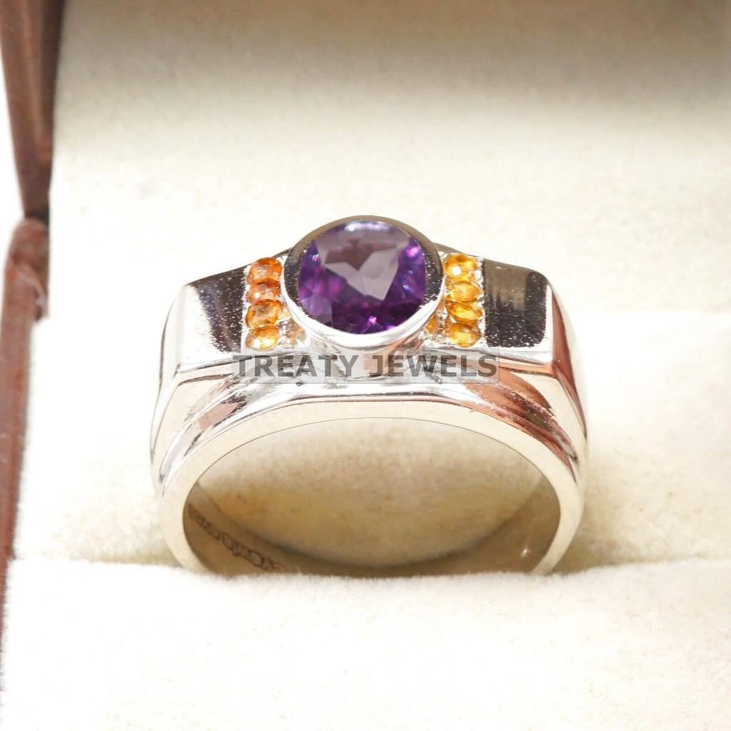Alexandrite Oval Cut  Gemstone With 925 Sterling Silver Ring For Men's #A643 JL375656944132