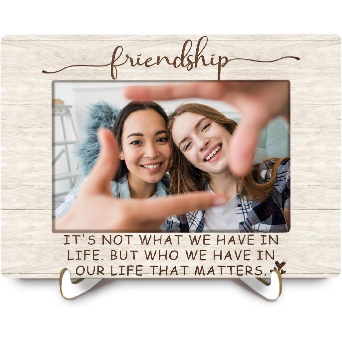 Friendship 4x6 Picture Frame, Best Friend Photo Frame, Gifts for Best Friend, Long Distance Friendship Gifts Wall and Tabletop Display Picture Photo