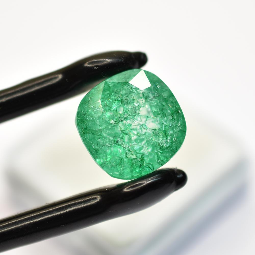 Natural Green Emerald Loose Gemstone Square Cushion Cut 13x13 mm for Jewelry Making and Crafts