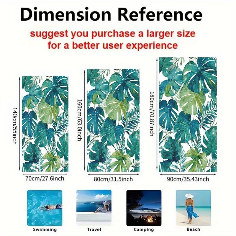 Tropical Leaf Print Beach Towel Oversize Resort Bathing Towel Summer Jungle Vacation Decor 80x160cm Exotism