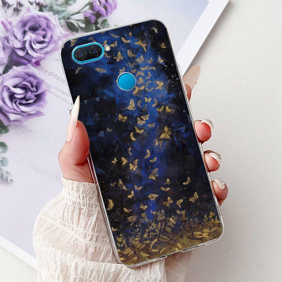 Clear For Oppo A12 CPH2077 CPH2083 Cover For Oppo A12 Case Luxury Butterfly Love Fashion Flowers Cool Lion Cute Painted