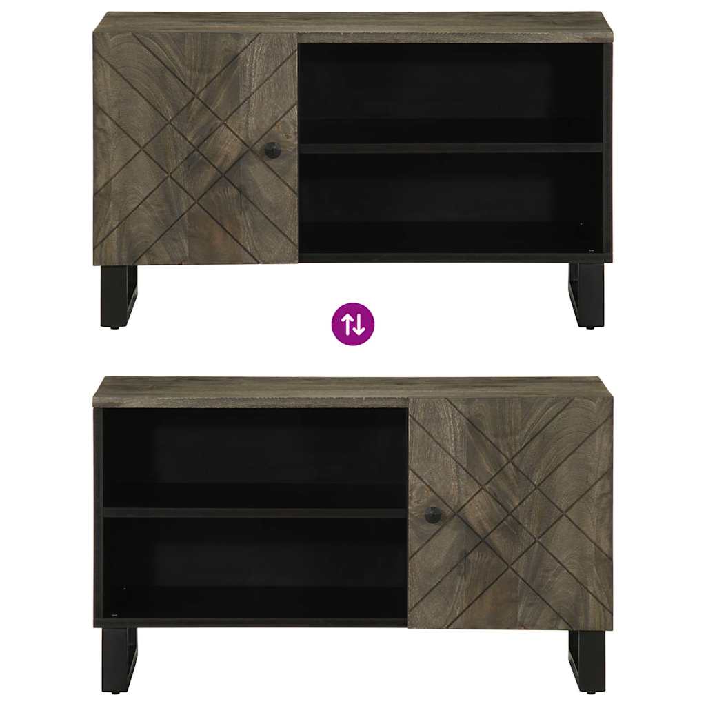 Vidaxl Szafka Pod Telewizor, Czarna, 80X33X46 Cm, Lite Drewno Mango