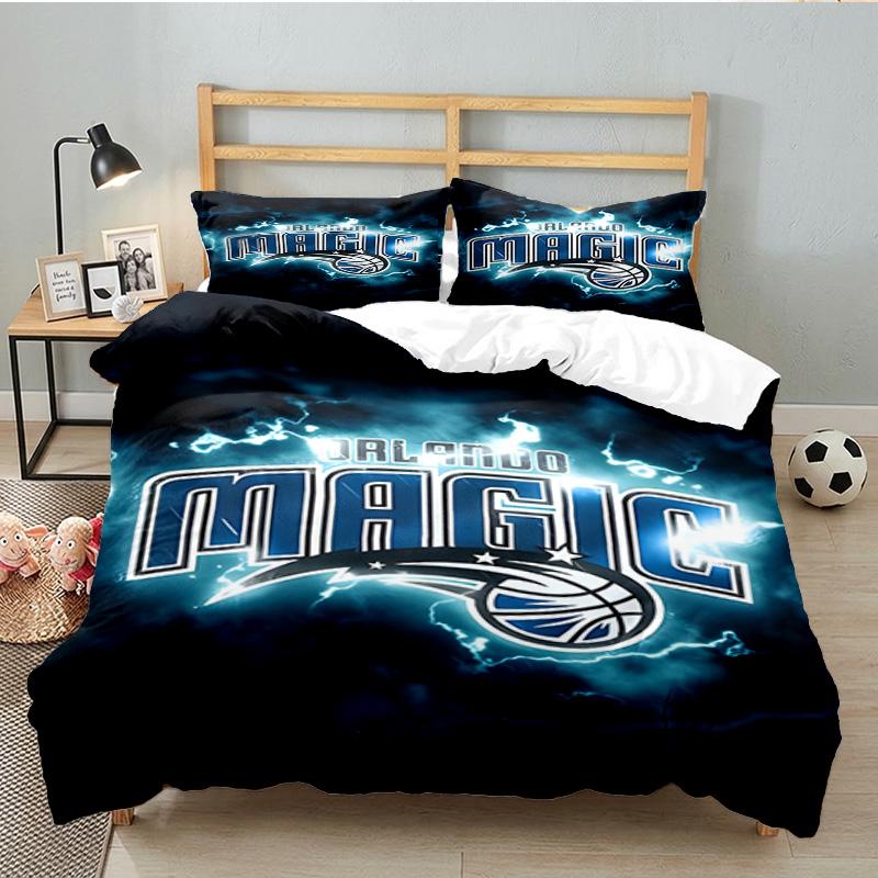 basketball Orlando Logo Bedding Set 3pcs, High Quality Bedding Set Including 1pc Duvet Cover And 2pcs Pillowcases for Bedroom, Dormitory Gift