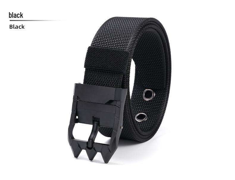 Men's Nylon Canvas Belt with Rotating Alloy Pin Buckle - Durable, Versatile Outdoor Tactical Belt