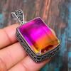 Amazing Bi-Color Tourmaline Gemstone Handmade  925 Sterling Silver Jewelry Pendant