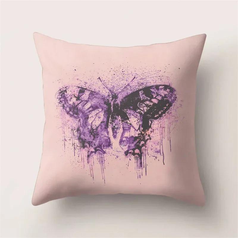Beautiful Butterfly Print Decorative Pillow Cover Car Sofa Square Cushion Pillow Cover