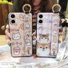 Ring Kickstand Phone Case For Samsung Galaxy A07 Back Cover Phone Holder Protective Anti-dust Silicone Wrist Strap Cute