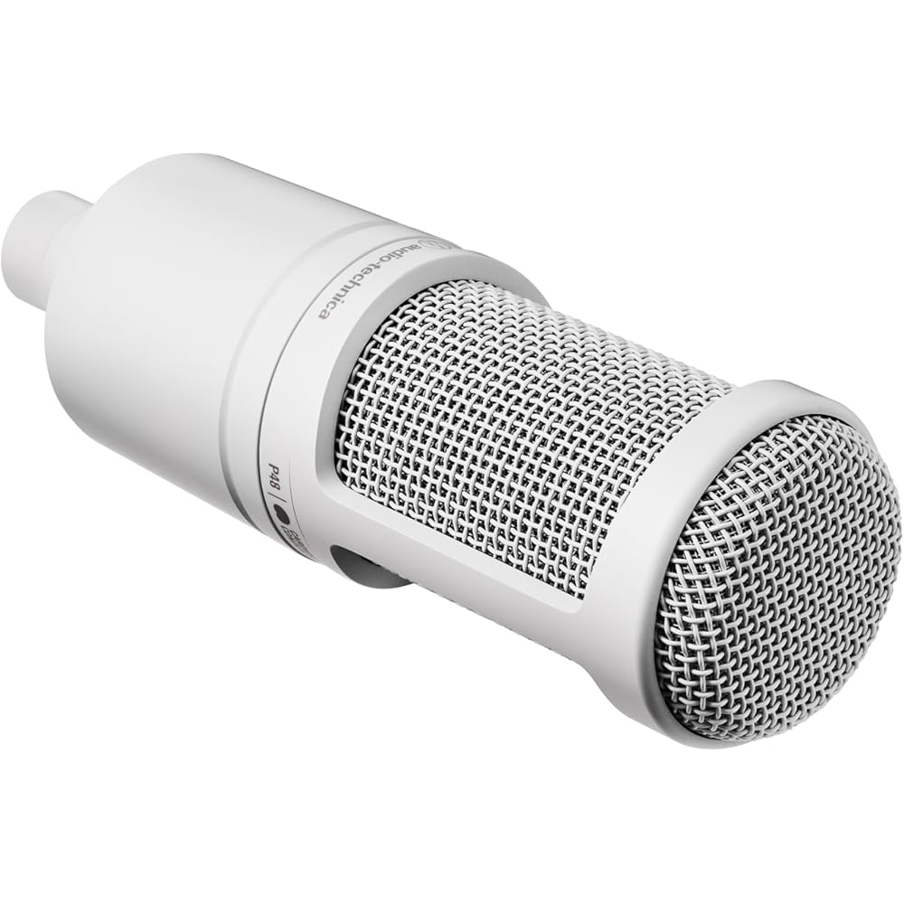 Конденсаторный микрофон Audio-Technica AT2020 CWH XLR Полный комплект Белый с Поп-фильтром и Амортизирующим держателем для Стриминга и Записи