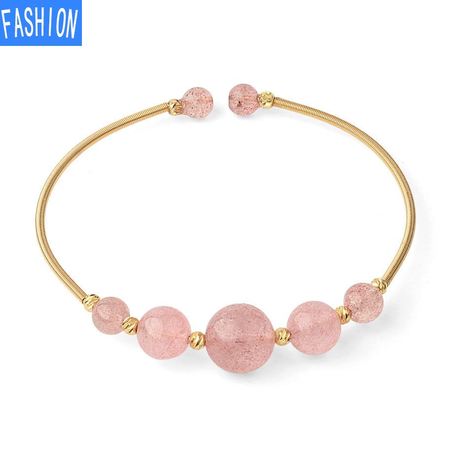 Натуральный кристалл, круглый бисер, геометрический художественный простой браслет